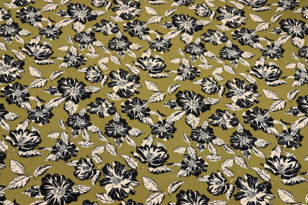 Ткань плательно-блузочная штапель, Maks Style, вискоза 100%, цветочный принт, арт. MS-1237 D-LZD621073 С-1