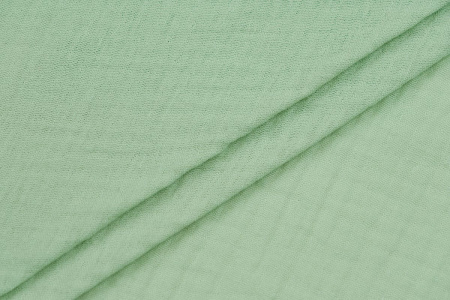 Ткань плательно-блузочная муслин однотонный, Maks Style, хлопок 100%, цвет зеленый, арт. 1162 D-11