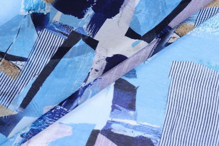 Ткань плательно-блузочная шифон, Maks Style, акварель, арт MS- 2238 D-3