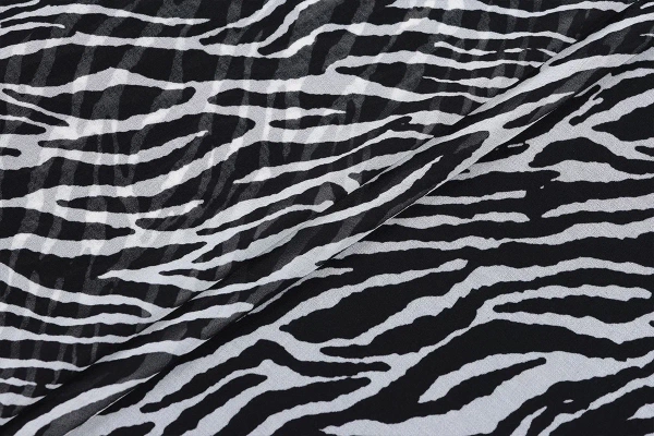 Ткань плательно-блузочная шифон, Maks Style, зебра, арт MS- 1242 D-6 C-1