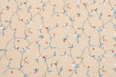 Ткань плательно-блузочная вискоза нейлон, Maks Style, вискоза 80%, нейлон 20%, цветочный принт, арт. MS- 1120 D- 7