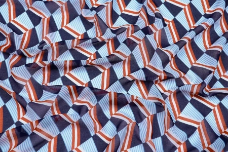 Ткань плательно-блузочная шифон, Maks Style, геометрия, арт 2399 D-B032