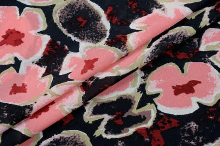 Ткань плательно-блузочная шифон, Maks Style, цветочный принт, арт. 4197-19 D-117846