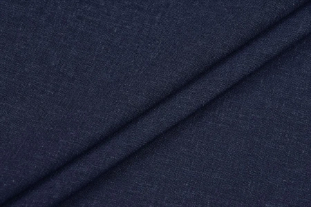Ткань плательно-костюмная лён вискоза однотонная, Maks Style, цвет синий, арт. MS- 1161 D-14