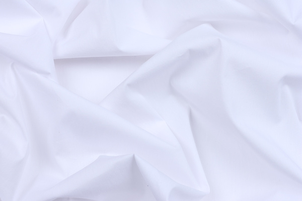 Ткань плательно-блузочная нейлон поплин однотонный, Maks Style, цвет белый, арт. MS- 1228 D-1