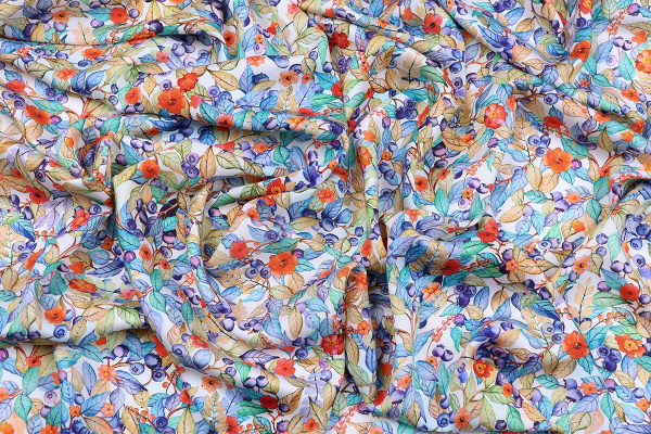Ткань плательно-блузочная вискоза сатин, Maks Style, вискоза 100%, цветочный принт, арт. 59