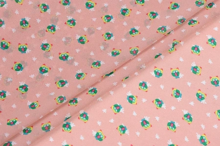 Ткань плательно-блузочная шифон, Maks Style, совы, арт. 2493 D-16 C-2