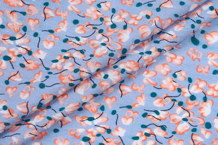 Ткань плательно-блузочная вискоза нейлон, Maks Style, вискоза 80%, нейлон 20%, цветочный принт, арт. MS- 1120 D- 12 С- 3