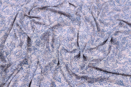 Ткань плательно-блузочная штапель, Maks Style, вискоза 100%, растительный принт сиреневый, арт. MS-1237 D-LZD621060 C-3