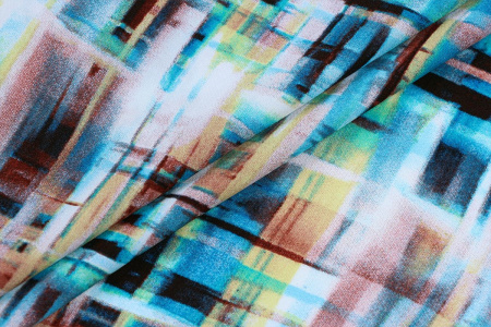 Ткань плательно-блузочная штапель, Maks Style, вискоза 100%, абстракция акварель, арт. MS- 1146 D-15