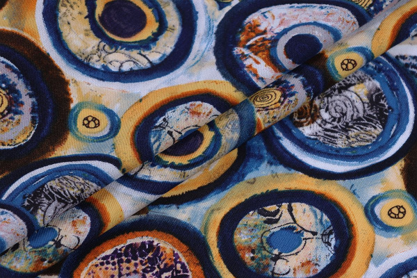 Ткань плательно-блузочная штапель, Maks Style, вискоза 100%, абстракция арт. 1215 D- 9