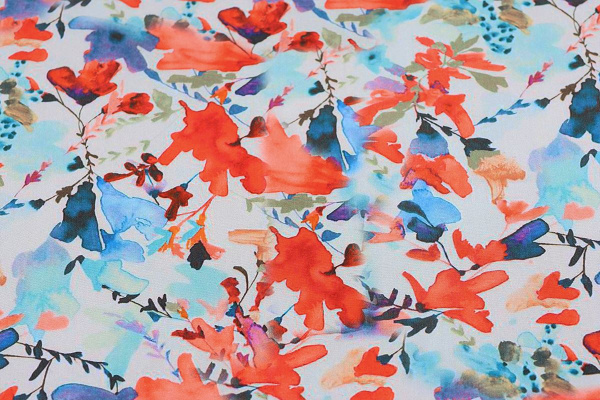 Ткань плательно-блузочная штапель, Maks Style, вискоза 100%, абстракция на сером фоне, арт. MS- 1192 D- 1