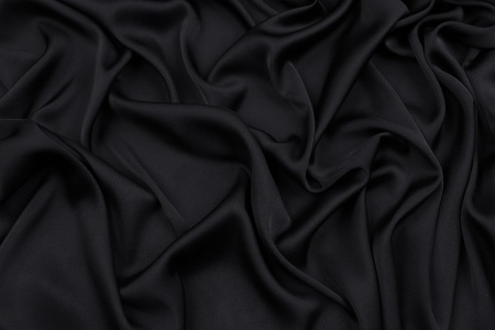 Ткань плательно-блузочная однотонная Армани шелк, Maks Style, цвет черный, арт 1132 D-29