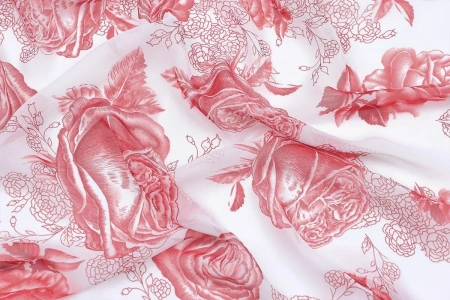 Ткань плательно-блузочная шифон,  Maks Style, цветочный принт, арт 3778 D-1009990 C-2