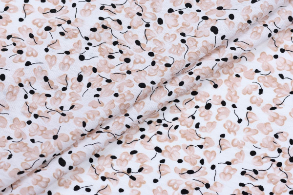 Ткань плательно-блузочная вискоза нейлон, Maks Style, вискоза 80%, нейлон 20%, цветочный принт, арт. MS- 1120 D- 12 С- 1
