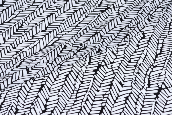 Ткань плательно-блузочная штапель, Maks Style, вискоза 100%, абстракция черно-белая, арт. MS- 1226 D- 15 C- 1