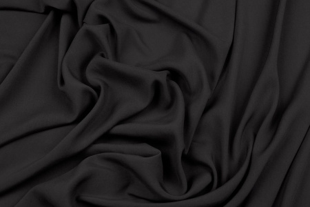 Ткань плательно-блузочная штапель однотонный, Maks Style, вискоза 100%, цвет черный, арт. MS- 2453 D-26