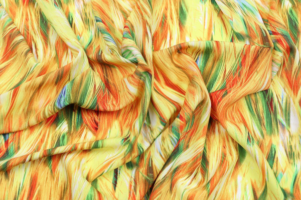 Ткань плательно-блузочная штапель, Maks Style, вискоза 100%, акварель, арт. MS- 1215 D- 4