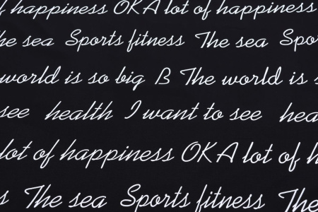 Ткань плательно-блузочная штапель, Maks Style, вискоза 100%, цвет ткани черный, слова, арт. MS- 1226 D-25 C-2