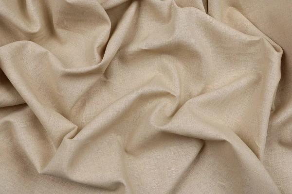 Ткань плательно-костюмная лён вискоза однотонная, Maks Style, цвет бежевый, арт. MS- 1161 D-3