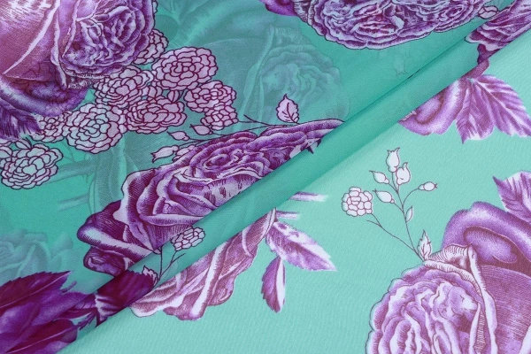 Ткань плательно-блузочная шифон,  Maks Style, цветочный принт, арт 3778 D-1009990 C-1