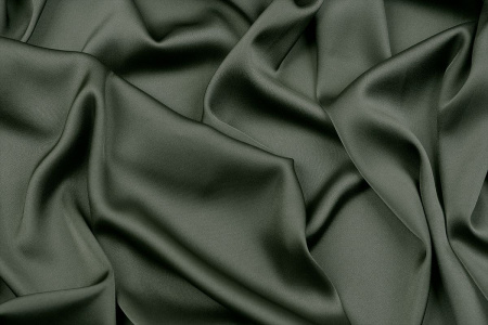Ткань плательно-блузочная однотонная Армани шелк, Maks Style, цвет олива, арт 1132 D-23
