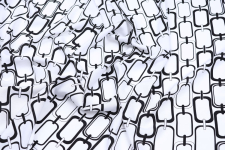 Ткань плательно-блузочная штапель, Maks Style, вискоза 100%, цвет ткани белый, цепи, арт. MS- 1226 D-17 C-1