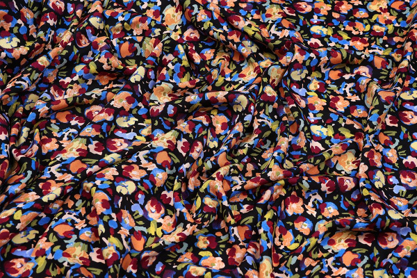 Ткань плательно-блузочная штапель, Maks Style, вискоза 100%, цветочный принт акварель, арт. MS-1237 D-LZD621048 С-1