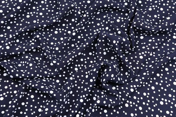 Ткань плательно-блузочная штапель, Maks Style, вискоза 100%, горох, арт. 1146 D-32 С-1