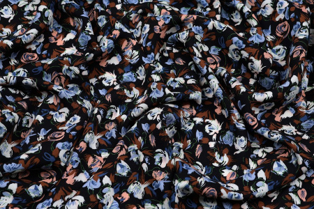 Ткань плательно-блузочная штапель, Maks Style, вискоза 100%, цветочный принт, арт. MS-1180 D-5