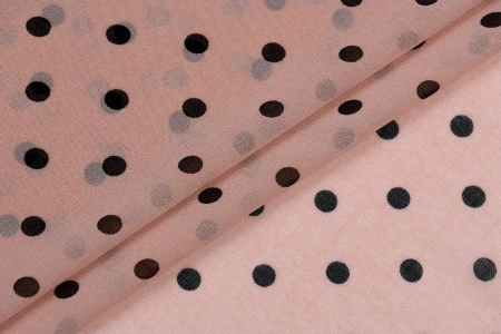 Ткань плательно-блузочная шифон, Maks Style, горох, арт MS- 1116 D-B02ZH1085 C-9