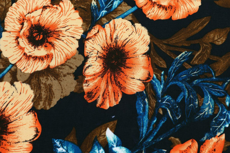 Ткань плательно-блузочная штапель, Maks Style, вискоза 100%, цветочный принт, арт. MS-4199 D-48446