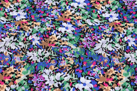 Ткань плательно-блузочная штапель, Maks Style, вискоза 100%, абстракция разноцветная, арт. MS-1237 D-LZD621086 С-1