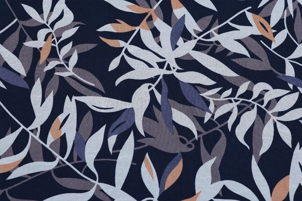 Ткань плательно-блузочная шифон, Maks Style, листья, арт MS- 1235 D-B04H5125 C-2