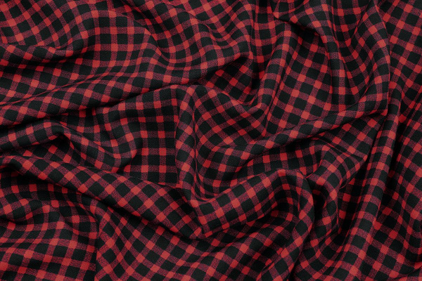 Ткань плательно-блузочная штапель, Maks Style, вискоза 100%, клетка, арт. SI-3096/17 D-1