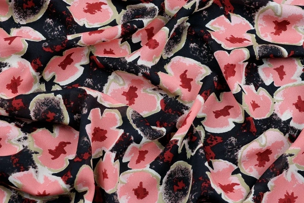 Ткань плательно-блузочная шифон, Maks Style, цветочный принт, арт. 4197-19 D-117846