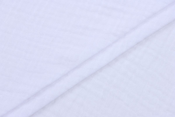 Ткань плательно-блузочная муслин однотонный, Maks Style, хлопок 100%, цвет белый, арт. 1162 D-1