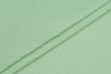 Ткань плательно-блузочная муслин однотонный, Maks Style, хлопок 100%, цвет зеленый, арт. 1162 D-11