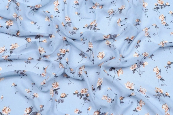 Ткань плательно-блузочная шифон, Maks Style, цветочный принт, арт MS- 2231 D-7 C-1