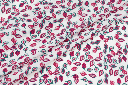 Ткань плательно-блузочная штапель, Maks Style, вискоза 100%, листья, арт. MS-1120-1 D-21