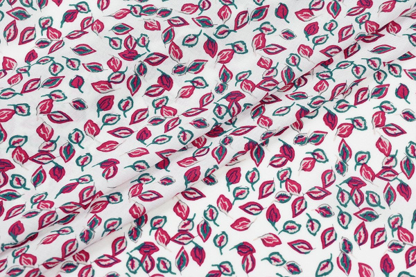 Ткань плательно-блузочная штапель, Maks Style, вискоза 100%, листья, арт. MS-1120-1 D-21