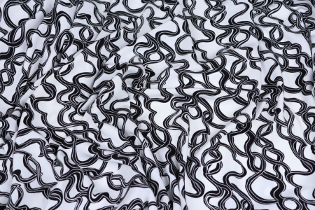 Ткань плательно-блузочная штапель, Maks Style, вискоза 100%, абстракция черно-белая, арт. MS- 1226 D- 18/19 C- 1