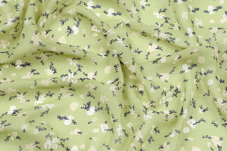 Ткань плательно-блузочная шифон, Maks Style, цветочный принт, арт. MS- 1234 D-LS2110578-1E D-5 C-3