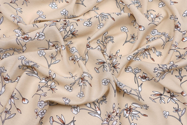 Ткань плательно-блузочная вискоза нейлон, Maks Style, вискоза 80%, нейлон 20%, цветочный принт, арт. MS- 1120 D- 6 С- 1