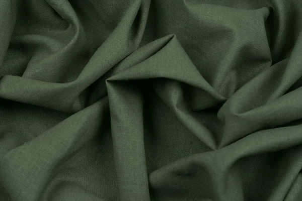 Ткань плательно-костюмная лён вискоза однотонная, Maks Style, цвет оливковый, арт. MS- 1161 D-11