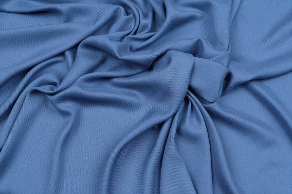 Ткань плательно-блузочная вискоза твил однотонный, Maks Style, вискоза 100%, цвет синий, арт. 2881 D-14