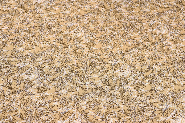 Ткань плательно-блузочная штапель, Maks Style, вискоза 100%, растительный принт бежевый, арт. MS-1237 D-LZD621060 C-4