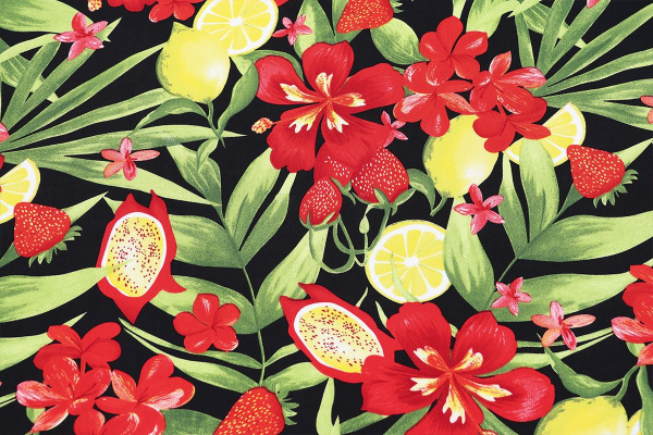 Ткань плательно-блузочная штапель, Maks Style, вискоза 100%, цветочный принт, арт. MS-1173 D-6