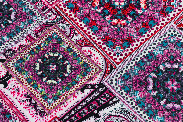 Ткань плательно-блузочная штапель, Maks Style, вискоза 100%, цветочный принт, арт. MS- 7102 D-11