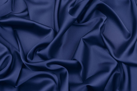 Ткань плательно-блузочная однотонная Армани шелк, Maks Style, цвет синий, арт 1132 D-49